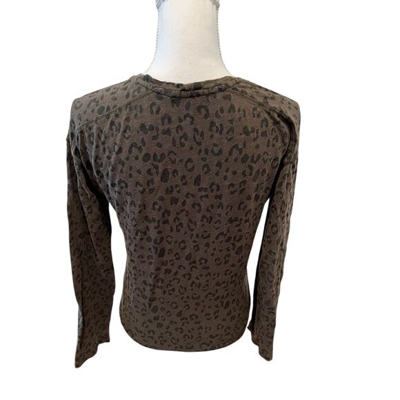 Rails Sami Tee Long Sleeve Top Olive Cheetah Animal Print S - Picture 5 of 8